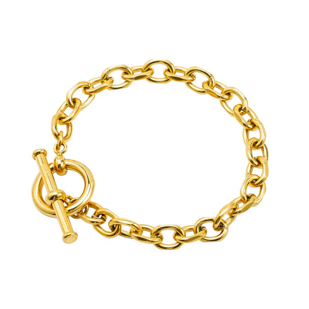 Charm Simple Trend Men/Women Stainless Steel Plated Gold Hypoallergenic Chain Bracelets for Daily Adornment