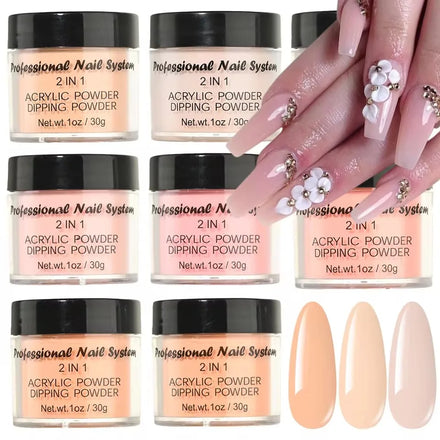 1OZ/Bottle (30g) Acrylic Dipping Powder Nude Nail Acrylic Powder Crystal Powder Extension/Dipping/Engraving Poly Monomer