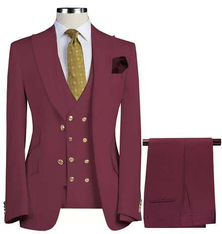 Wholesale Three Piece Blazer Vest Pants Men's Set Plus Size Professional Business Attire Wedding Groomsmen Suits for Men