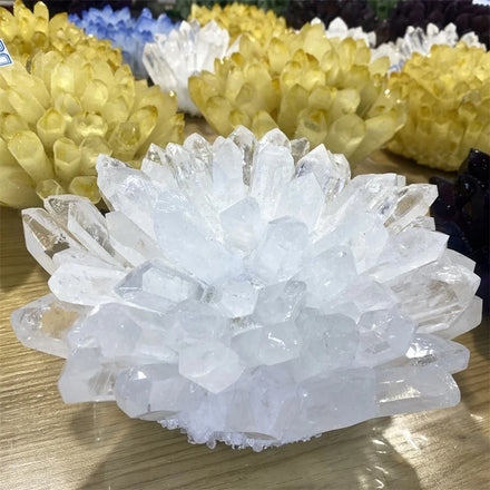 Wholesale Beautiful Lotus Crafts Big White Ghost Crystal Phantom Cluster for Home Decoration
