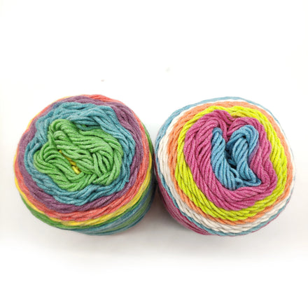 Rainbow Multi Color Acrylic Cotton Blend Cake Yarn Eco-Friendly 100g for Socks & Knitting