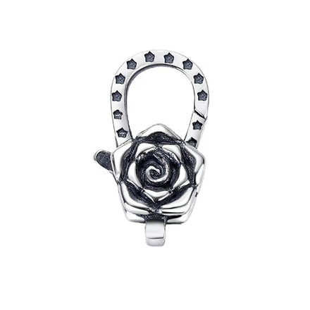 Rose Shape Women Jewelry Connector Sterling Silver Lobster Claw Pendant Clasp Flower 925 Lock Findings