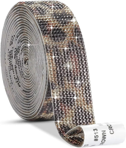1Yard Leopard Print Rhinestone Trim Diamond Strip Adhesive Ribbon for Garments