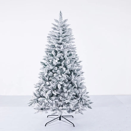 M875 Wholesale 180cm 210cm 240cm LED Light PVC Christmas Tree Decoration White Snow Artificial Christmas Tree