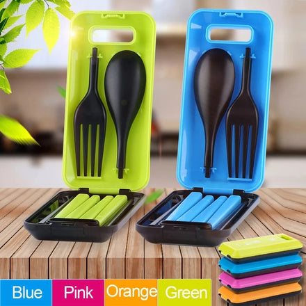 Portable Folding Outdoor Hiking Tableware Dinnerware Fork Chopsticks Set Camping Cutlery Set