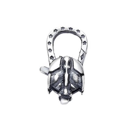 Oxidized Sterling Silver Air Power Airplane Lobster Claw Pendant Clasp 925 Fighter Shape Lock for Bracelets