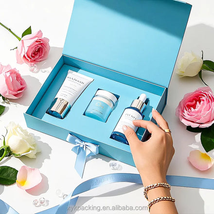 Custom Water Bottle Cosmetic Shipping Box Perfumes Packing Box Ready to Ship Folding Paper Color Box