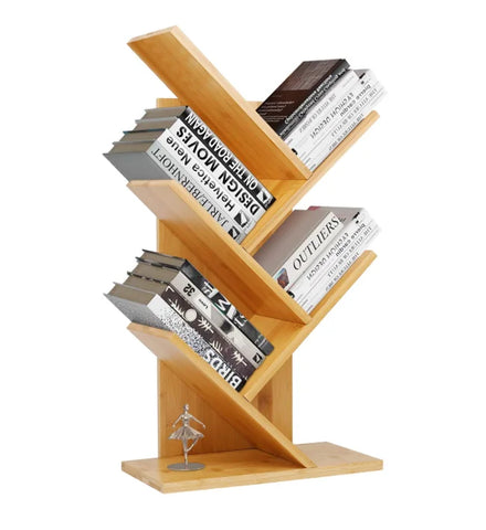 Wooden Bookshelf Standing Book Rack Tree Shaped Bookshelves