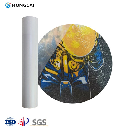 Hongcai DTF PET Roll for Inkjet Printer L1800/Xp600/I3200 A4/A3 Size 30/60CM Glitter Silver Heat Transfer Film for Clothing