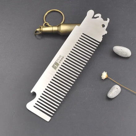 Factory Design Customization Dual Function Home Travel Stainless Steel Comb Men's Portable Metal Comb Mini Pocket Comb