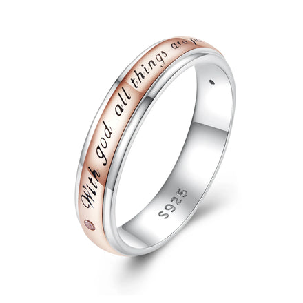 Classic 925 Sterling Silver Promise Band Ring European Minimalist Rotating Couple Ring for Women Men Jewelry Gift BSR337