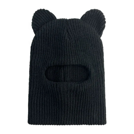 Manufacturer Custom Sports Fishing Daily Skull Ski Mask with One Hole Embroidered Thick Spandex Bear Ear Knit Balaclava