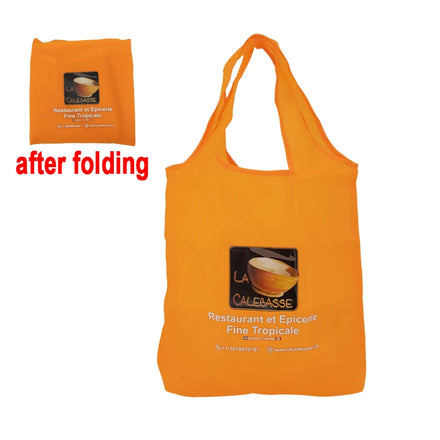 Promotion Custom Eco Friendly Recycle 190T 210T Polyester Foldable Grocery Supermarket Shopping Tote Bags With Small Pocket