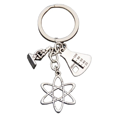 Interesting Key Ring Chemistry Teacher Gift DNA Chemistry Microscope Biology Experiment Keychain