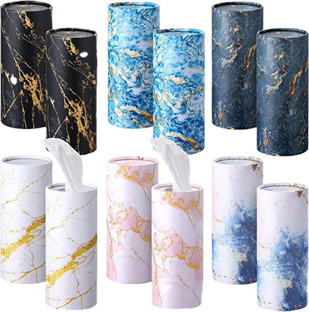 Wholesale 2Ply Luxury Cylinder Round Virgin Paper Box Car Facial Tissue