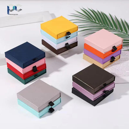 Jewelry Box Thin Drawer Jewelry Box Necklace Box Can Be Printed with Customer logo Many Colors Many Sizes Different Printing Pro