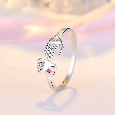 2022 Fashion Creative Ring Size Adjuster Romantic Rings for Couples Korean Style Sweet Hug Rings for Girls