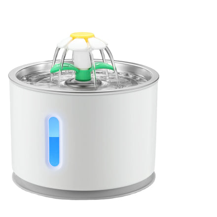 OEM Eco-Friendly Automatic Noiseless Plastic Charge White Easy Clean Cat Drinking Fountain Filter 2.4L Capacity Flowing Water