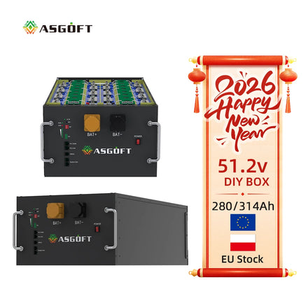 Poland EU Stock 51.2V 48V 280ah 300ah 320ah DIY Kit LiFePO4 Energy Storage Battery Pack Box Air Breaker and Active Balancer