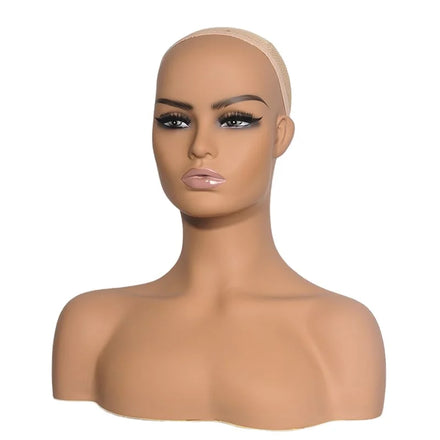 Wholesale Realistic Female Wig Display With Shoulder Hair Makeup Mannequin Head
