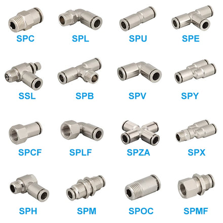 SS304 Factory Quick Release Fitting Tube 4 6 8 10 12 14 16 BSP 1/8 1/4 3/8 1/2 Stainless Steel Pneumatic Quick Connector Joint