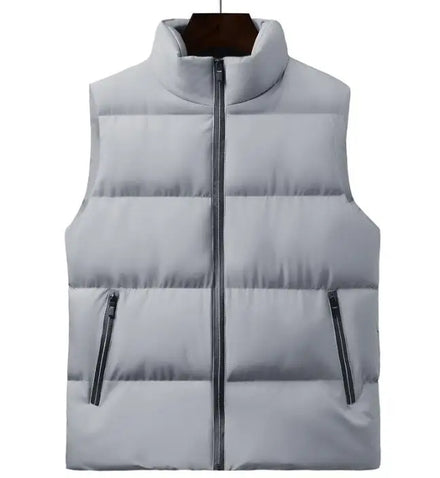 Custom Big Size Down Vest Padded Sleeveless Bubble Designer Winter Jacket Men Gray Cropped Wholesale Softshell Vest