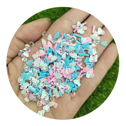 Mix Polymer Clay Pearls Rainbow Cloud Slices Sprinkles for DIY Making Nail Art Decoration Plastic Klei Mud Accessories