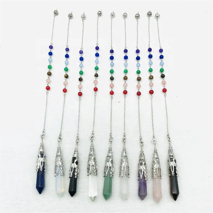 Hot sale Various Natural Crystal Pendulum 12 Facet Chakra Crystal Point Pendant For Healing