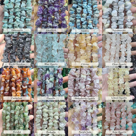Tiny Irregular Gemstone Jewelry Making Drill Hole Rough Crystal Raw Amethyst Rose Quartz Birthstone Pendant