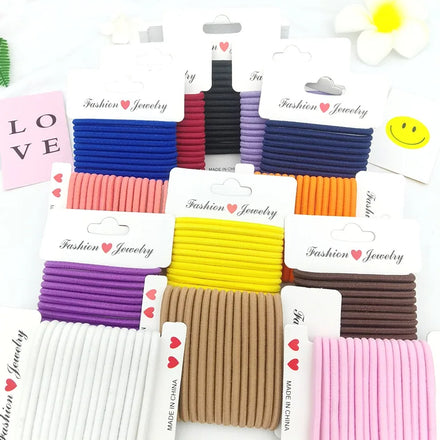 4MM Elastic Hair Tie Neutral Bright Colors No Metal Hair Bands for Women Durable Ponytail Holders for Thick Hair