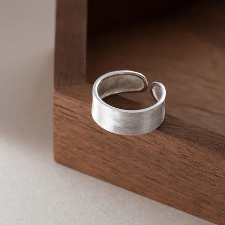 925 Sterling Silver 8MM Width Brushed Face Round Finger Rings for Women Gifts