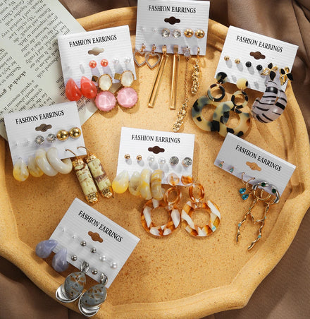 VKME Wholesale Hot Selling Boho Hoop Earrings Acrylic Colorful Flowers Earrings for Women Jewellery