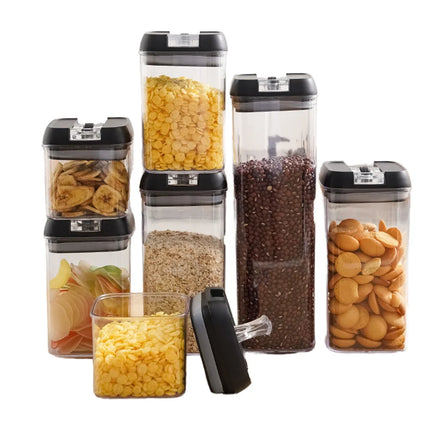 Sealed Cans Transparent Plastic Containers Sugar Pasta Oatmeal Cereal Nut Large Kitchen Lid Food Keep Fresh Storage Box
