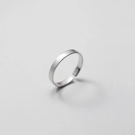 925 Sterling Silver Glossy Wide Finger Rings for Women Fashion Jewelry Gifts