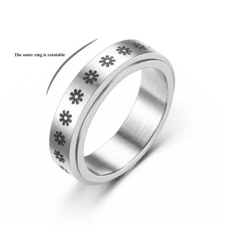 Fingertip Rings Anti-anxiety Decompression Turn the Ring Stainless Steel Ring