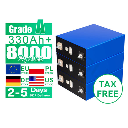 Fast Delivery Sunwoda Gotion 314ah PL Stock with M6 Stud+Busbar+Nut+Insulation Board Real 330 Ah Lifepo4 3.2v 314ah Ddp Tax Free