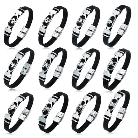 New Fashion Zodiac Zodiac Horoscope Stainless Steel Bracelet Jewelry Leather Zodiac Bracelet Custom Couple Bracelet