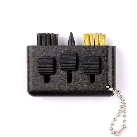 3-in-1 Retractable Pocket Golf Club Brush Brass Wire and Nylon for Convenient Club Cleaning