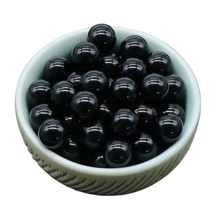 Wholesale 8\10\12\16\18\20mm Natural Black Onyx Crystal Stone No Hole Round Loose Bead for Diy Jewelry