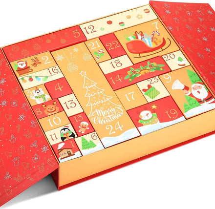2025 Paper Gift Boxes Wholesale Cardboard Paper Gift Boxes 25 Days Christmas Advent Calendar Box for Chocolate Beauty Cosmetic