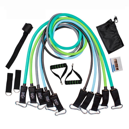 Dropshipping 11pcs/set Fitness Equipment Pilates TubesElastic Bands Gym Workout Resistance Bands