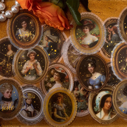 40Pcs/Pack Pet Stickers Girls Gallery European and American Characters an Illustrated Handbook DIY Decorative Materials 6 Models