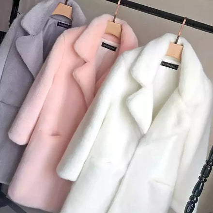 S-5XL Wholesale Women Winter Clothes New Fur-Integrated Long Faux Fur Coat Mink Women's Mid-Length Fur Coats for Ladies