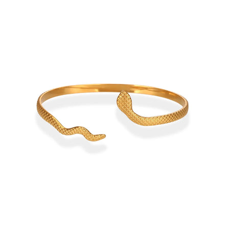 Fashion Stainless Steel Bangle Trendy Open Bracelet 18K Gold Plated Women's Men's Totem Bangle