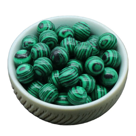 Wholesale Natural Gemstone 8/10/16/18/20mm Malachite Beads Round Loose Stone Beads for Jewelry Making