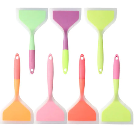 Manjia BPA Free Heat-Resistant Non Stick Kitchen Utensil Baking Cooking Silicone Omelette Scraper Spatula Pancakes Fried Shovel