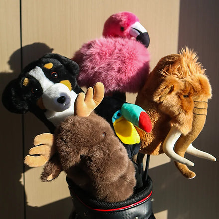 Hot-selling Golf Driver Animal Covers Cute Toy Cartoon Flamingo Mammoth Driver Golf Plush Head Cover Funny Golf Headcover