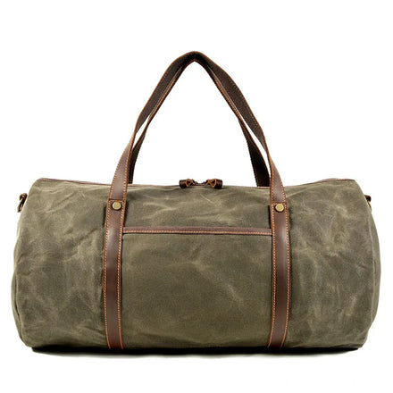Large Capacity Foldable Portable Waxed Canvas Waterproof Leisure Outdoor Fitness Gym Sports Duffel Bag
