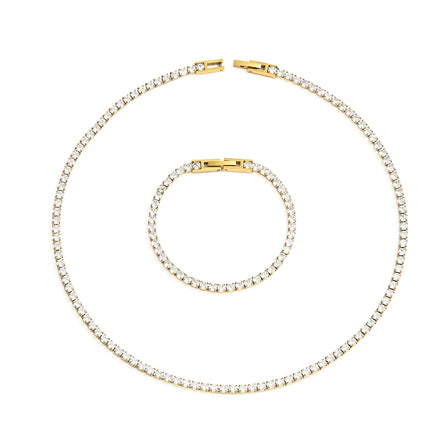 Fenny High End Permanent Luxury Zirconia Pave Necklace Trend for Women Ready to Ship Stainless Steel Jewelry Wholesale