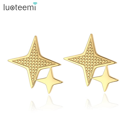 SP-LAM Fashion Star Earring 2026 Golden Big Shape Stainless Steel Gold Plated Stud Star Earring